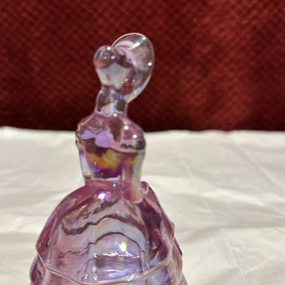 Summit Art Glass Melanie Southern Belle Lady Pink Carnival Iridescent Figurine - Picture 7 of 14